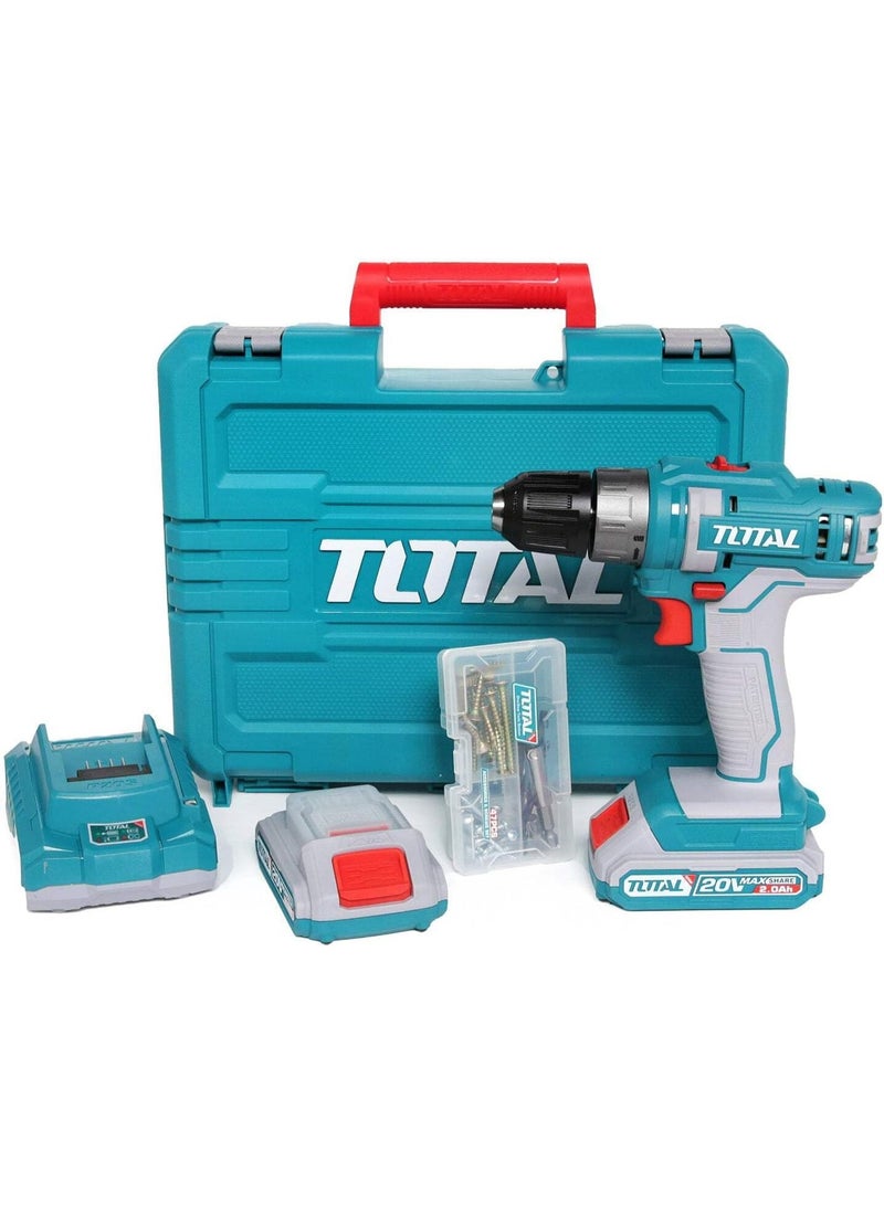 TOTAL TOTAL 20V Lithium-Ion Impact Drill  TIDLI20152  2x 2.0Ah Batteries + Accessories  Super Series - Image 4