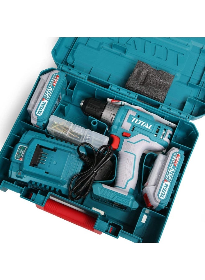 TOTAL TOTAL 20V Lithium-Ion Impact Drill  TIDLI20152  2x 2.0Ah Batteries + Accessories  Super Series - Image 5