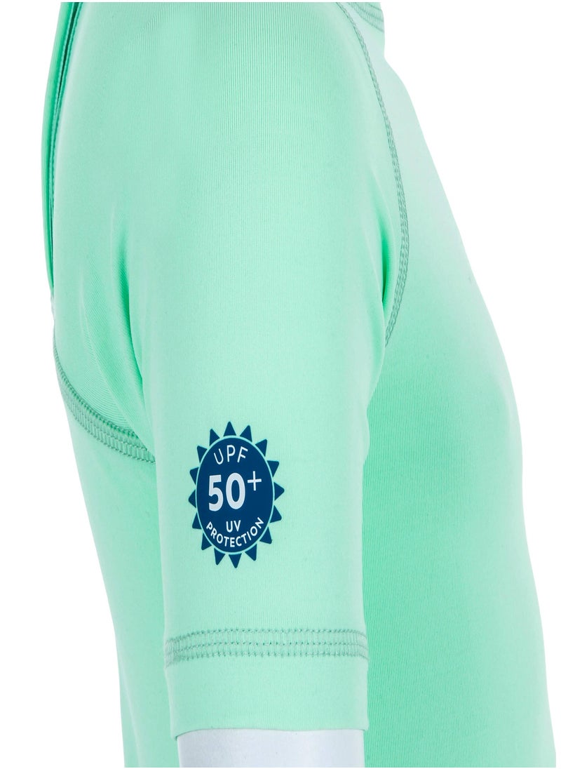 NABAIJI NABAIJI by DECATHLON, Baby UV-Protection Short Sleeve T-Shirt Sun-Resistant & Soft Light Green  - Image 1