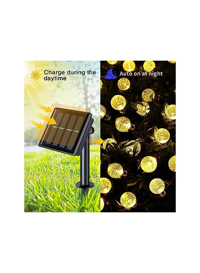 The Bros Solar String Lights Indoor Outdoor, 12M/39FT 100 LED Garden Solar Fairy String Lights Waterproof, Crystal Globe Lights with 8 Modes for Patio, Lawn, Tree, Yard, Christmas, Diwali, Wedding, Party Decor  - Image 4