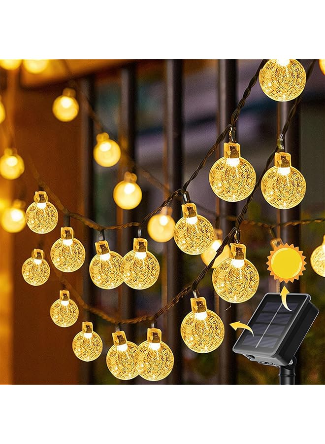 The Bros Solar String Lights Indoor Outdoor, 12M/39FT 100 LED Garden Solar Fairy String Lights Waterproof, Crystal Globe Lights with 8 Modes for Patio, Lawn, Tree, Yard, Christmas, Diwali, Wedding, Party Decor  - Image 1