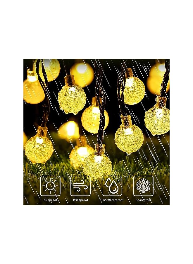 The Bros Solar String Lights Indoor Outdoor, 12M/39FT 100 LED Garden Solar Fairy String Lights Waterproof, Crystal Globe Lights with 8 Modes for Patio, Lawn, Tree, Yard, Christmas, Diwali, Wedding, Party Decor  - Image 3