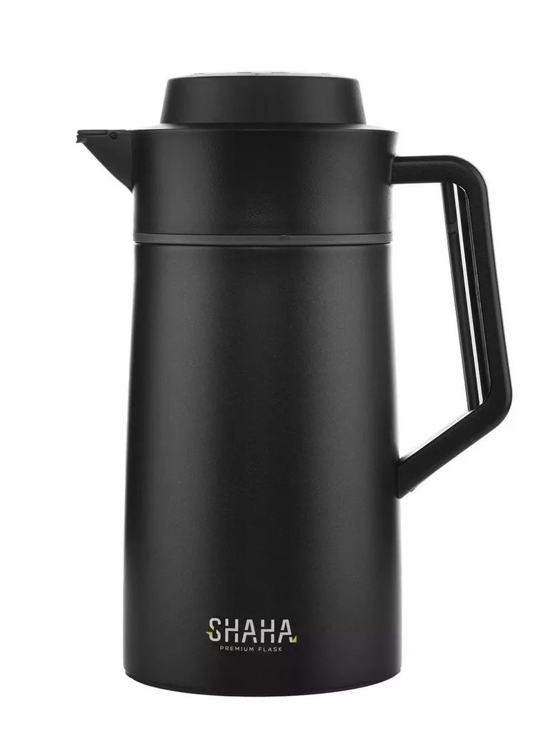 SHAHA فلاسك فراغي ستانلس ستيل 15ل باللون الأسود المعدني - Image 1