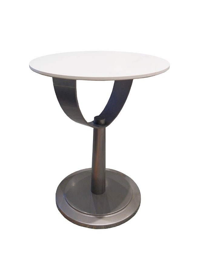 DANUBE HOME Dustin End Table Multifunctional Living Room Side Table Modern Design Furniture For Home Living Rooml45Xw45Xh56Cm-White/Gunmetal Black  - Image 2