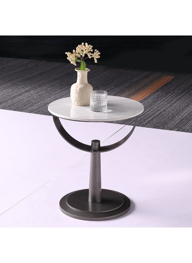 DANUBE HOME Dustin End Table Multifunctional Living Room Side Table Modern Design Furniture For Home Living Rooml45Xw45Xh56Cm-White/Gunmetal Black  - Image 3