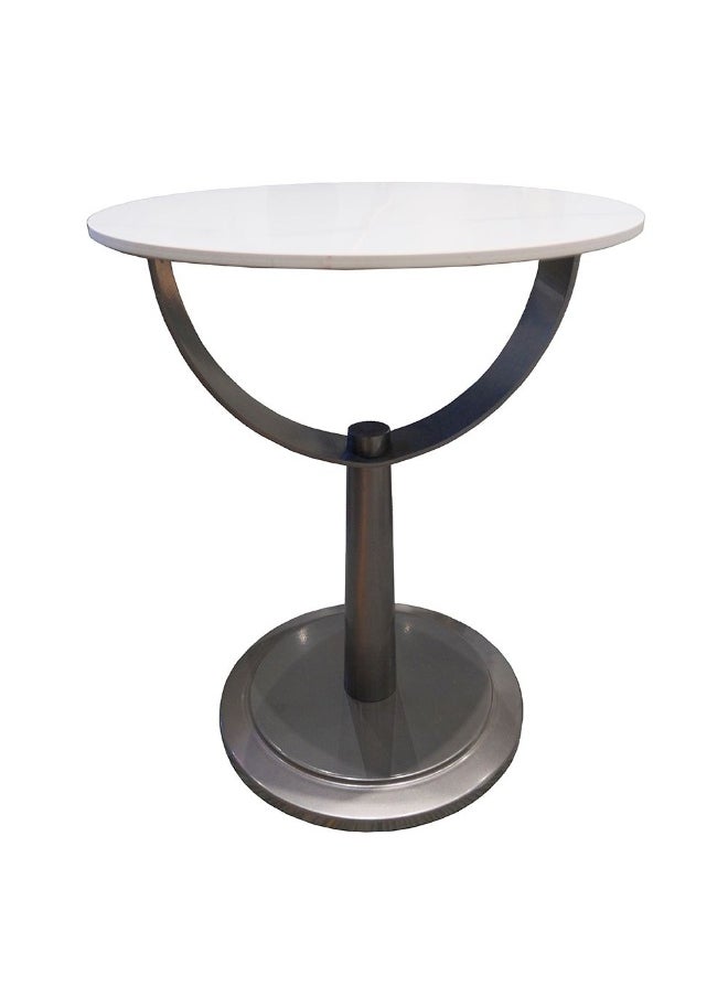 DANUBE HOME Dustin End Table Multifunctional Living Room Side Table Modern Design Furniture For Home Living Rooml45Xw45Xh56Cm-White/Gunmetal Black  - Image 5