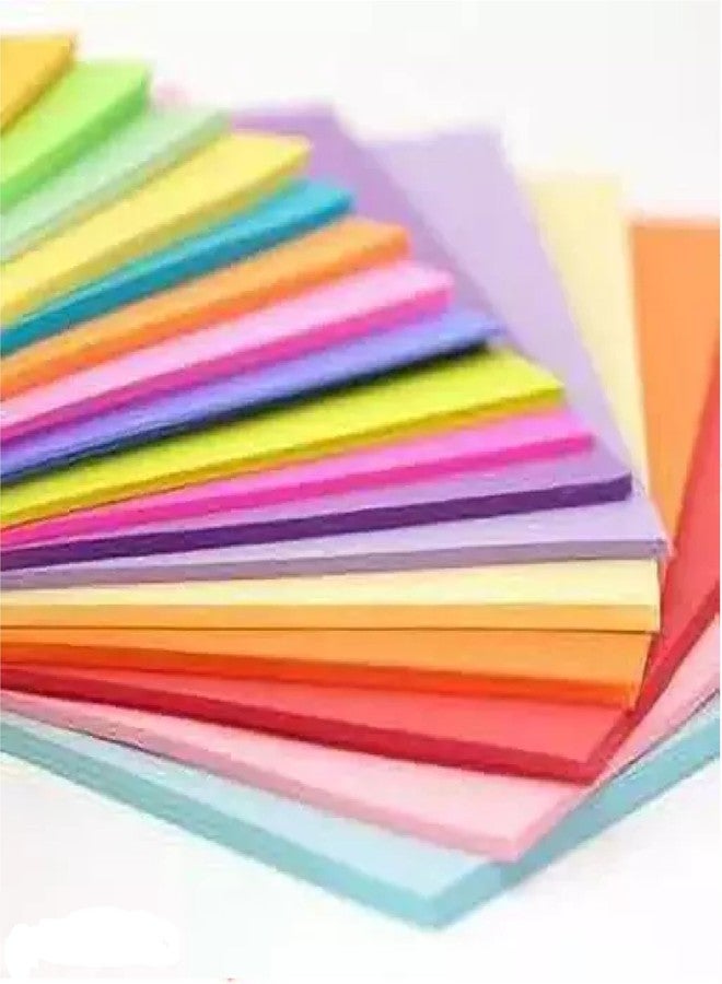 QUAKEL 100 pcs Color A4 Medium Size Sheets(10 Sheets Each Color) Art and Craft Paper Double Sided Colored(Length -27.5 cm Width - 20.3 cm) A4 90 gsm Coloured Paper (Set of 100, Multicolor) - Image 1