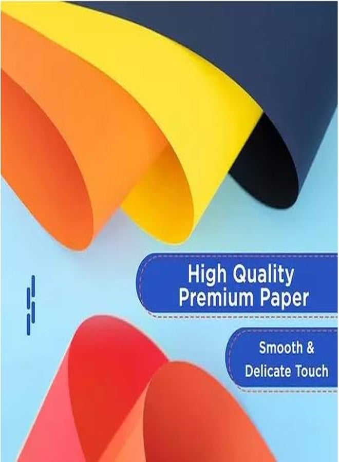 QUAKEL 100 pcs Color A4 Medium Size Sheets(10 Sheets Each Color) Art and Craft Paper Double Sided Colored(Length -27.5 cm Width - 20.3 cm) A4 90 gsm Coloured Paper (Set of 100, Multicolor) - Image 5