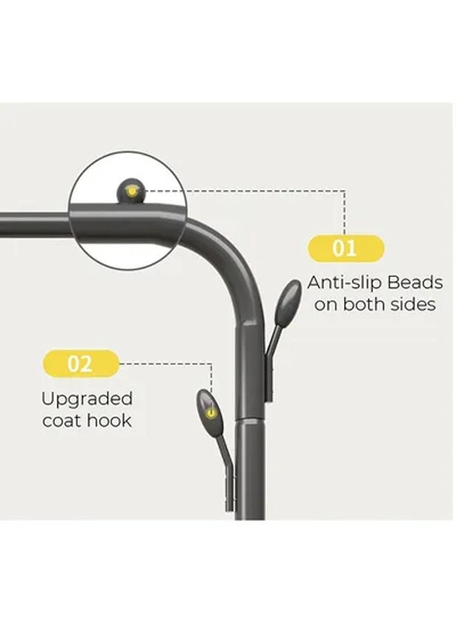 سي آند سي هوم متعددة الوظائف تخزين الرف الملابس والأحذية الرف مع شجرة على شكل عقد السنانير عرض موقف لأثاث المكاتب المنزلية 110x43x158 سم - Image 4