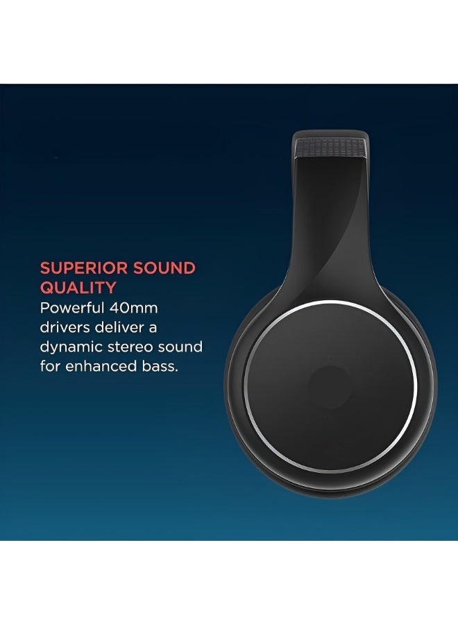 XT220 wireless over-ear headphones – 24-hour playtime – excellent noise isolation – foldable design – black color - Image 4