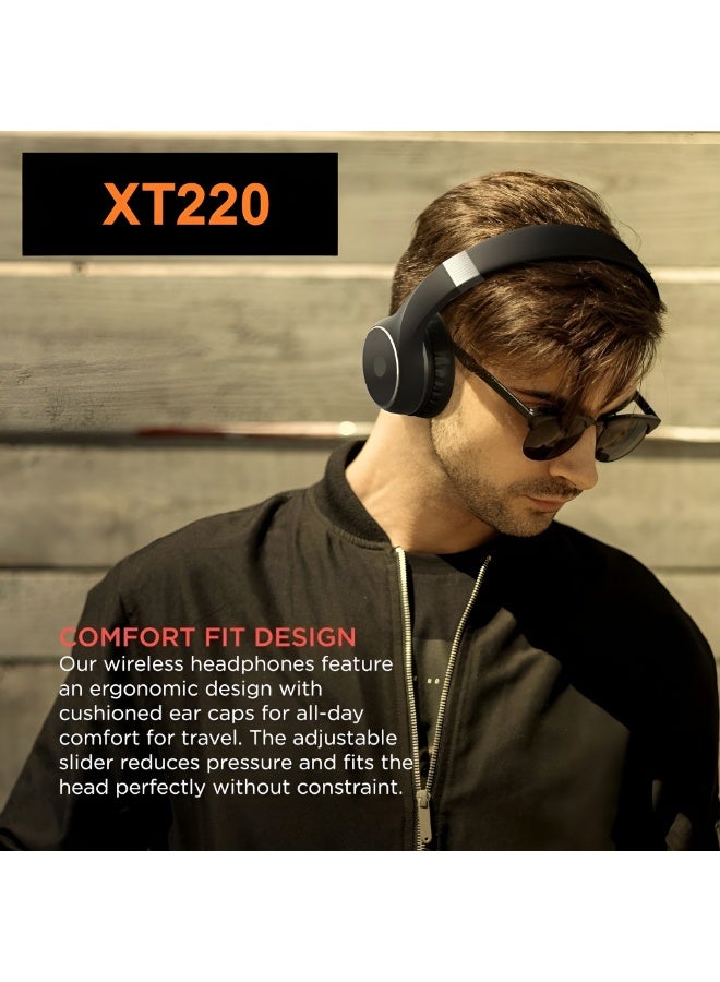 XT220 wireless over-ear headphones – 24-hour playtime – excellent noise isolation – foldable design – black color - Image 5