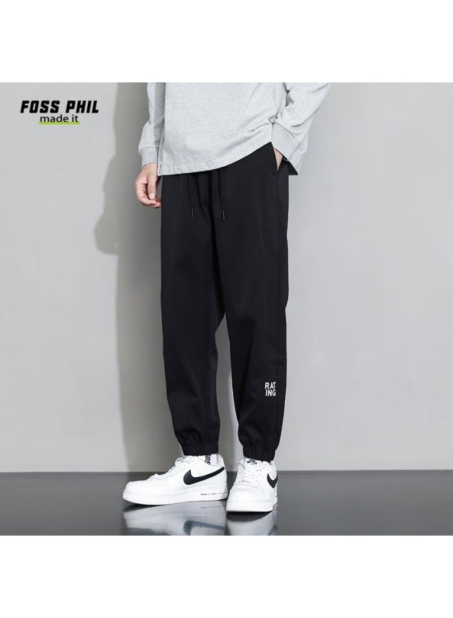 Foss Phil Men's Casual Pants, Summer Ice Silk Thin Style, Versatile Loose-fitting Sports Joggers, Cargo Trousers, Men's Style 303 Khaki L - Image 5