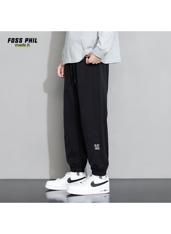 Foss Phil Men's Casual Pants, Summer Ice Silk Thin Style, Versatile Loose-fitting Sports Joggers, Cargo Trousers, Men's Style 303 Khaki L - Image 4