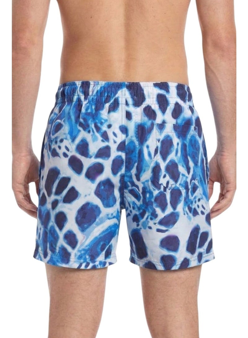 Pavone Men's Abstract Blue Swim Shorts - Image 4