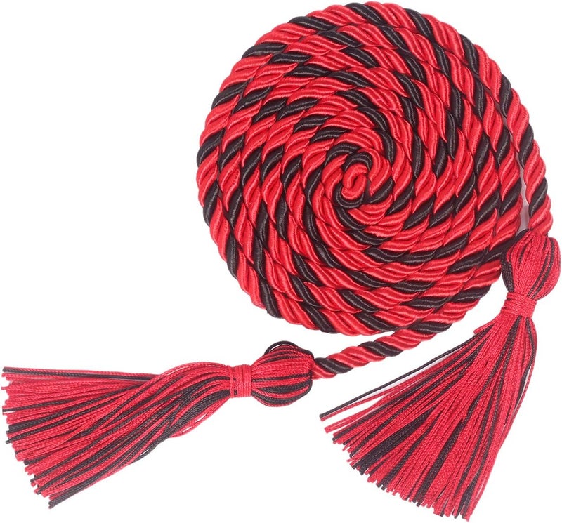 UIALECG Graduation Honor Cords, 68" Long (Black/Red) - Image 1