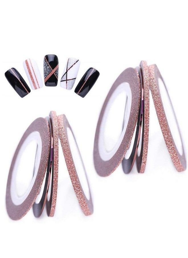 Generic 8 Rolls Rose Gold Nail Striping Tape Line Decoration Matte Texture Nail Striping Decal Foil Tips Tape Line For Diy Nail Art Decorations  - Image 1