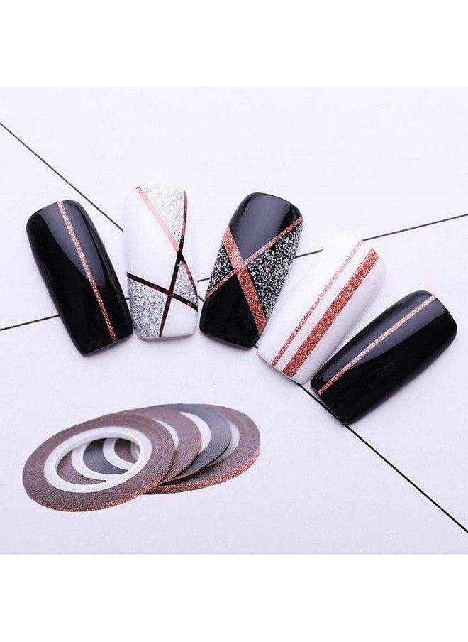 Generic 8 Rolls Rose Gold Nail Striping Tape Line Decoration Matte Texture Nail Striping Decal Foil Tips Tape Line For Diy Nail Art Decorations  - Image 5