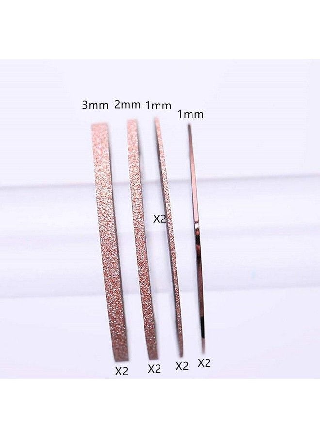 Generic 8 Rolls Rose Gold Nail Striping Tape Line Decoration Matte Texture Nail Striping Decal Foil Tips Tape Line For Diy Nail Art Decorations  - Image 3
