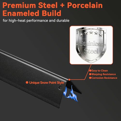 FORYEYC Spirit e310 7636 Flavorizer Bars & 69787 Grill Burner for Weber Spirit and Spirit II 300 Series E310 E320 E330 S310 S320 S330 68950 with Front Control, Grill Parts 15.3" Heat Plate, 18" Burner Tube - Image 2
