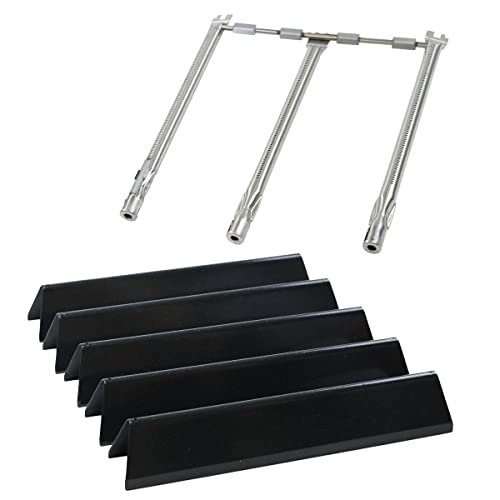 FORYEYC Spirit e310 7636 Flavorizer Bars & 69787 Grill Burner for Weber Spirit and Spirit II 300 Series E310 E320 E330 S310 S320 S330 68950 with Front Control, Grill Parts 15.3" Heat Plate, 18" Burner Tube - Image 1