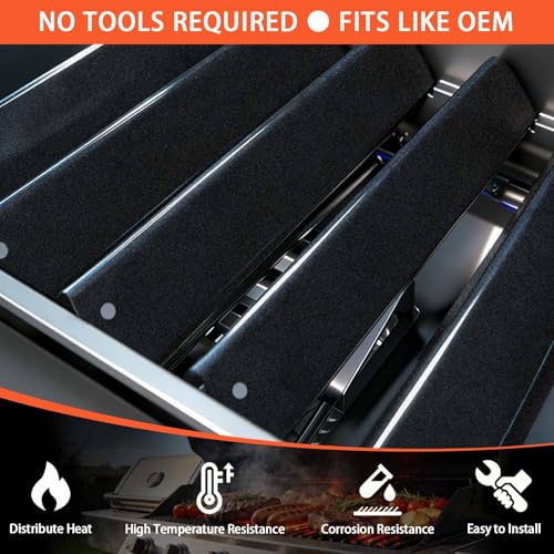 FORYEYC Spirit e310 7636 Flavorizer Bars & 69787 Grill Burner for Weber Spirit and Spirit II 300 Series E310 E320 E330 S310 S320 S330 68950 with Front Control, Grill Parts 15.3" Heat Plate, 18" Burner Tube - Image 3