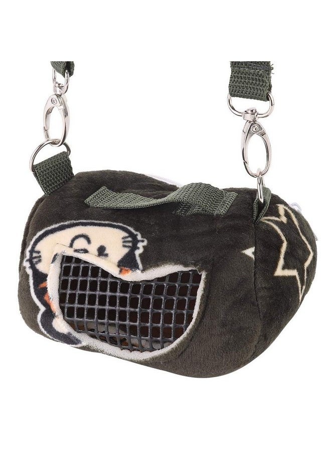 Zerodis Pet Hamster Carrier, Blackish Green Flannelette Hamster Squirrel Travel Bags Portable Breathable Small Animal Carrier Outgoing Sleeping Bag for Squirrel Hedgehog Guinea Pig(S)  - Image 4
