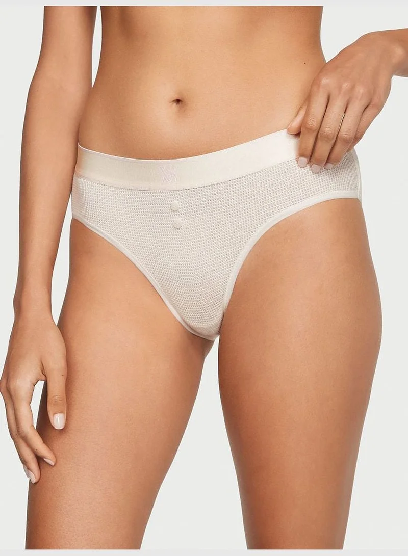 Victoria's Secret Logo Cotton Waffle Hiphugger Panty