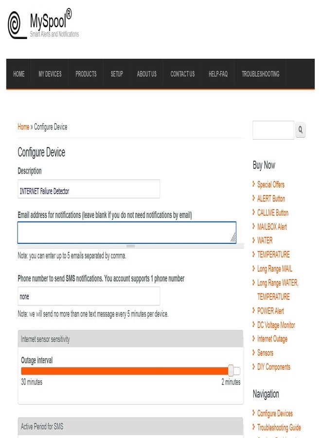 كاشف انقطاع خدمة الإنترنت اللاسلكي MySpool مع تنبيهات عبر الرسائل النصية والبريد الإلكتروني - Image 3