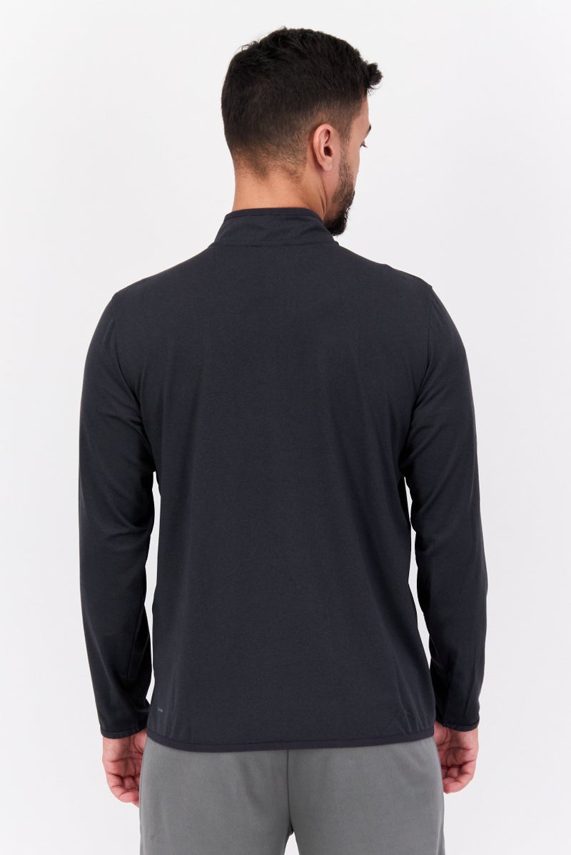 Hurley Men Mid Collar Plain Long Sleeves Sweatshirt, Black  - Image 3