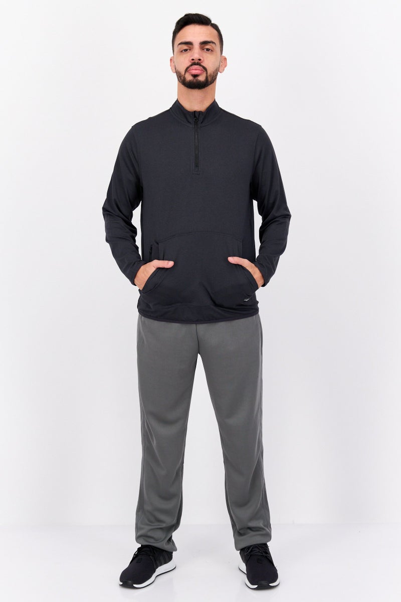 Hurley Men Mid Collar Plain Long Sleeves Sweatshirt, Black  - Image 4