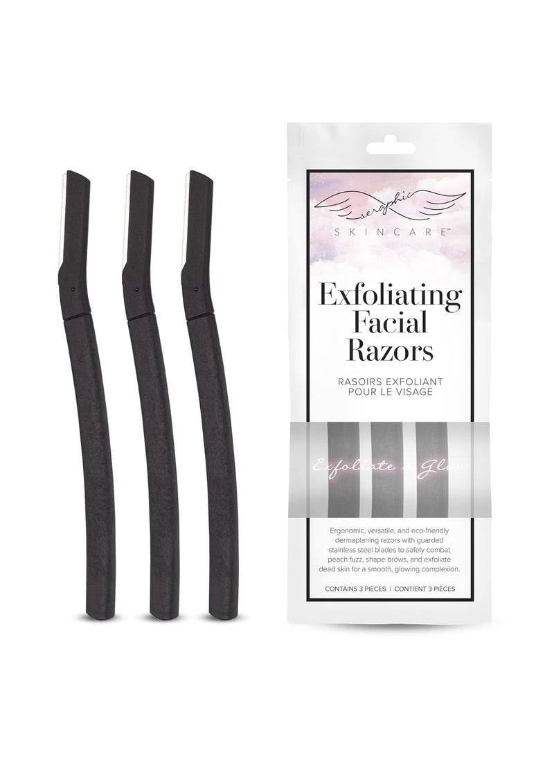 Seraphic Skincare - Seraphic Skincare Exfoliating Facial Razors (3pc) – For Eyebrows, Peach Fuzz & Exfoliation – Dermaplane Face Razor for Women – Wheat Straw & Swedish Stainless Steel Blades - Image 1