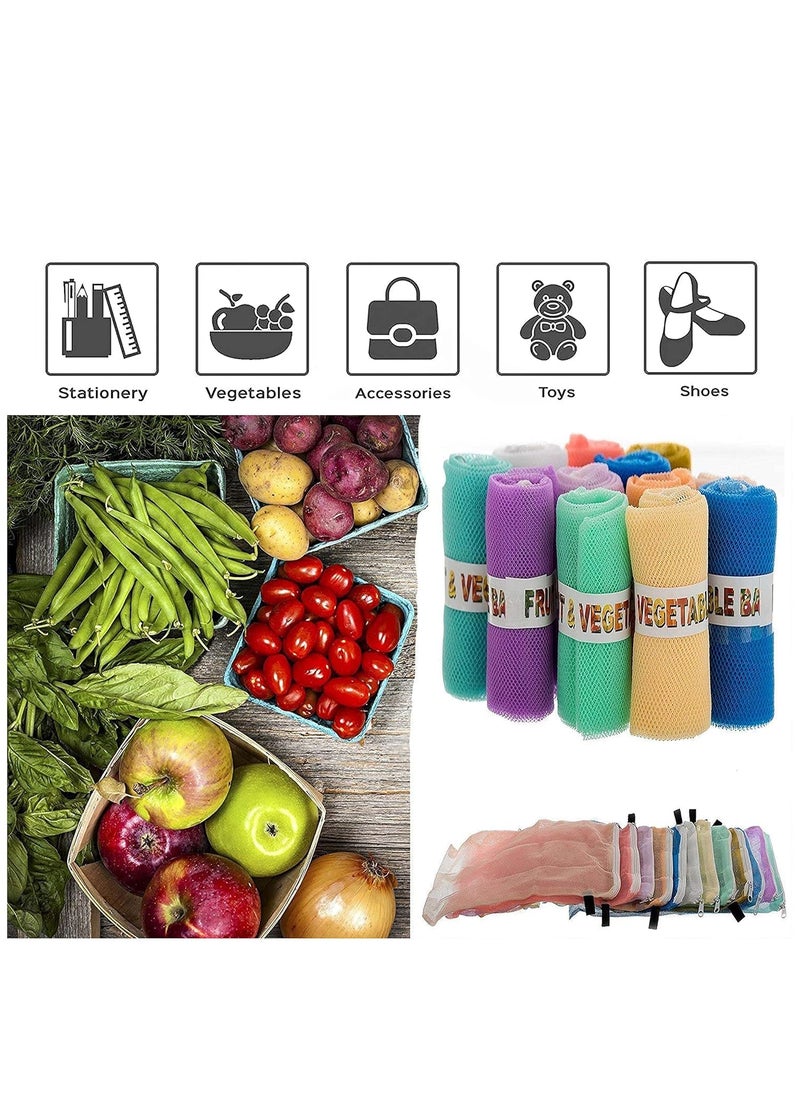 Sio SIO Eco Friendly Produce Fridge Storage Bags Reusable Mesh Net Vegetable Storage Bags for Fridge Vegetable Fruit Bag for Grocery Shopping Washable Reusable ziplock bags 6  - Image 2