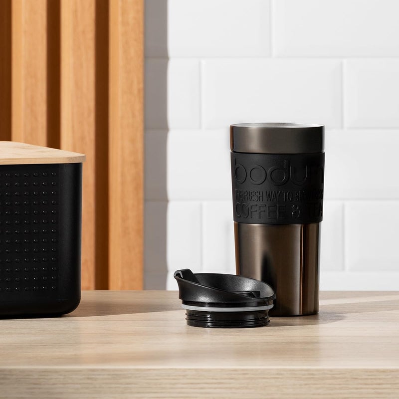 bodum كوب السفر من بودوم، معزول بالفراغ، 12 أونصة، لون معدني رمادي - Image 3
