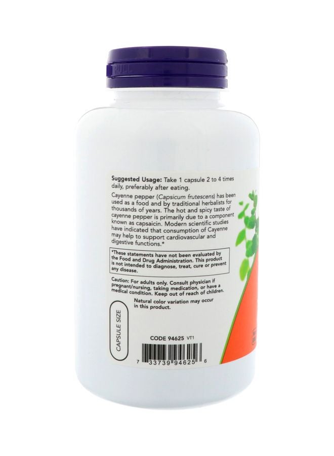 Now Foods Cayenne Herbal Support Dietary Supplement 500mg - 250 Capsules - Image 3