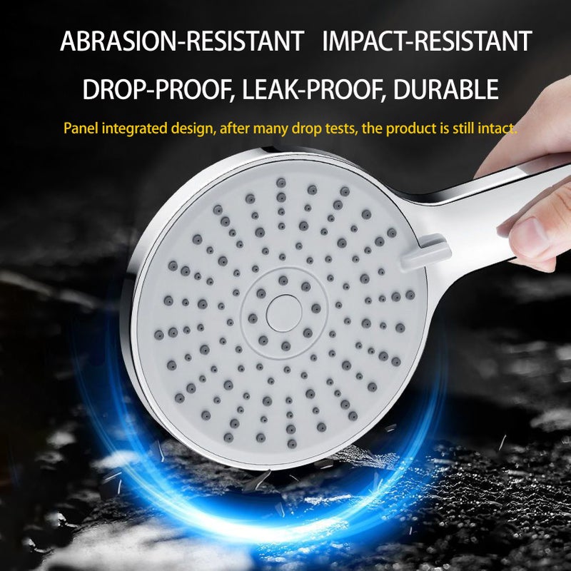 Hand-held Shower, Large Panel 4.7 inch Shower, Hand-held Water-saving Shower, 5 Adjustable water Spray Modes, With Punch-free Bracket and Hose - Image 2