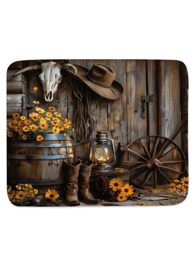 Wathon Western Cowboy Bath Mat Farmhouse Barn Door Southwest Country Ranch Bath Rug Cowboy Boots Floral Rustic Southwestern Bathroom Decor Non Slip Rug Set for Bathroom Bedroom Kitchen Outdoor Indoor 17X29IN - Image 2