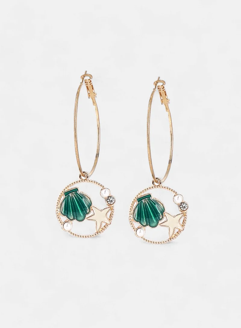 سوهي Under-The-Sea Pearls Beaded Contemporary Artificial Hoop Earring Jewellery