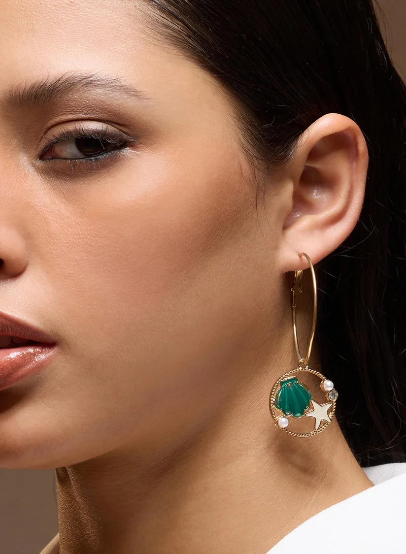 سوهي Under-The-Sea Pearls Beaded Contemporary Artificial Hoop Earring Jewellery