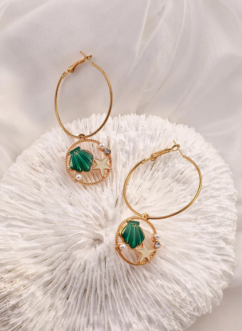 سوهي Under-The-Sea Pearls Beaded Contemporary Artificial Hoop Earring Jewellery