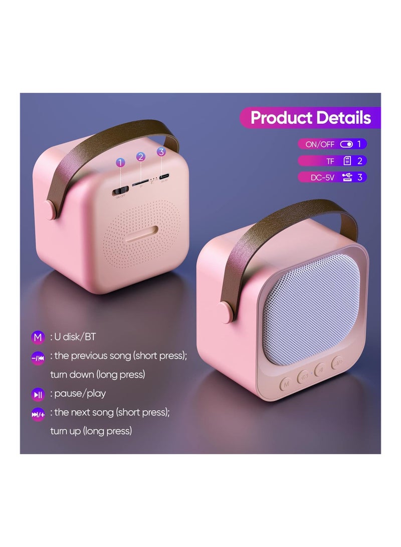 Karaoke Machine with Wireless Microphone Portable Mini Bluetooth Karaoke Speaker for Adults & Kids Home Party & Outdoor Singing - Image 2