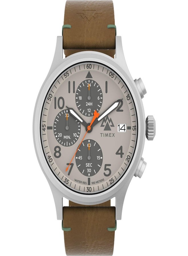 Timex Men's Analog Quartz Watch with Leather Strap TW2Y29900VQ, Brown, strap - Image 1