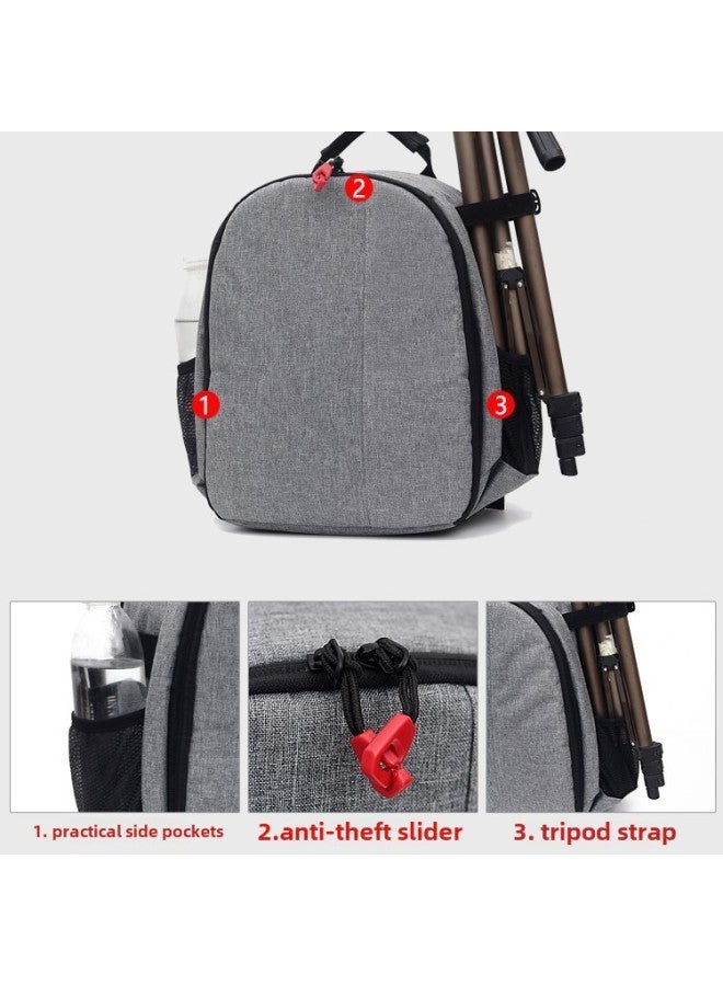 IELTS Qi Shoulder Camera Bag Photography Bag SLR Camera Bag Digital Camera Bag Backpack With Fixed LOGO-Color:1405 Gray  - Image 2