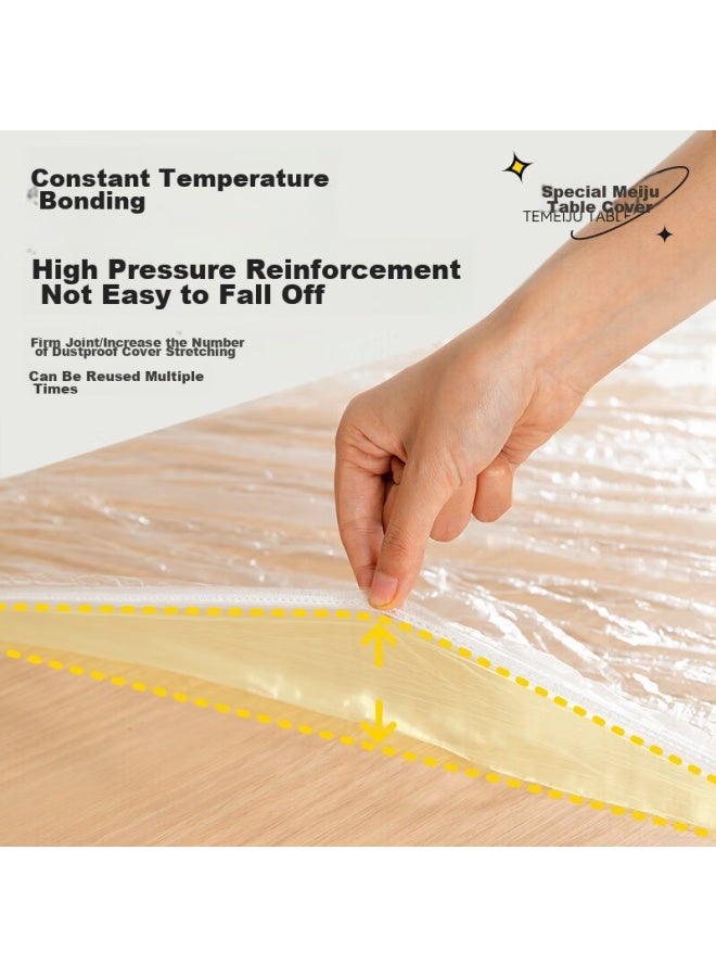 Temeiju Disposable Tablecloth With Elastic Edge, Thick Waterproof And Oil-proof Film For Round And Rectangular Tables, Picnic Mat, 1.6m*20 Sheets - Image 4