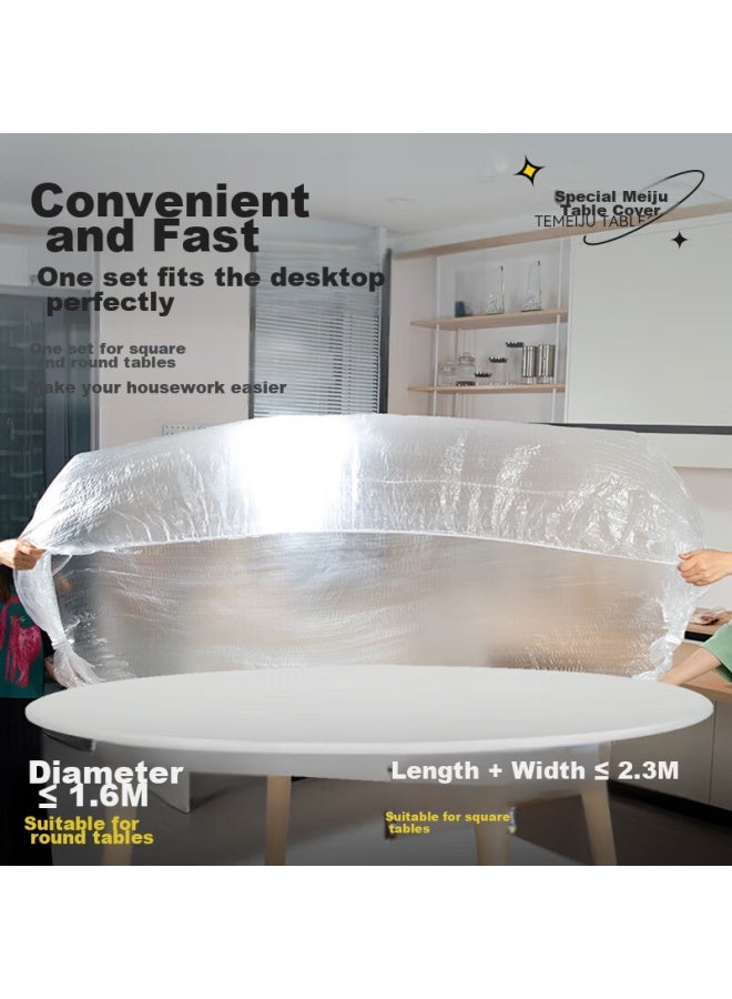 Temeiju Disposable Tablecloth With Elastic Edge, Thick Waterproof And Oil-proof Film For Round And Rectangular Tables, Picnic Mat, 1.6m*20 Sheets - Image 5