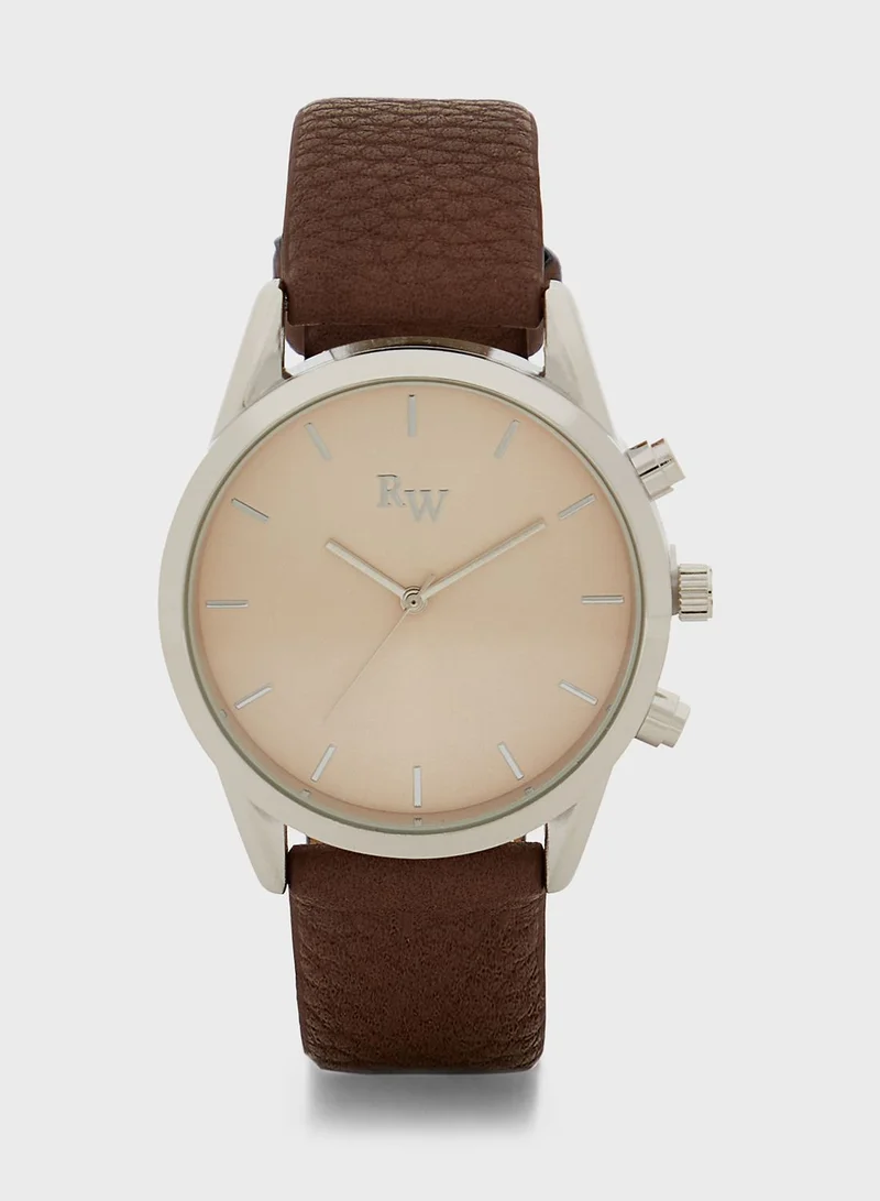 Robert Wood Analogue Watch And Bracelet Gift Set