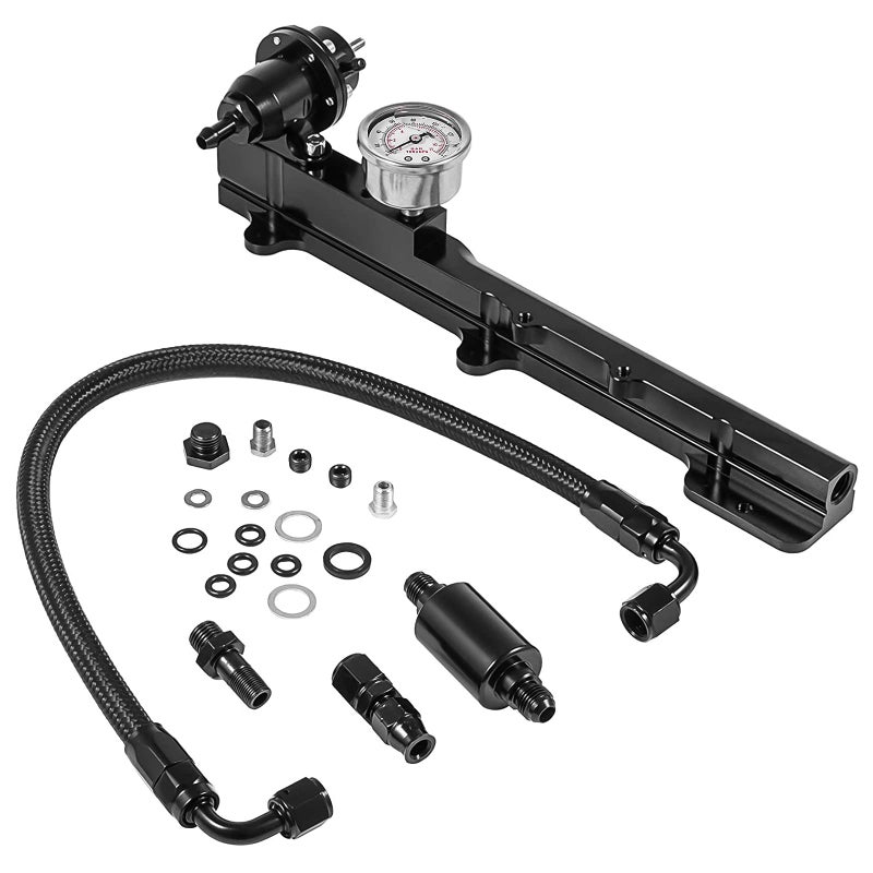 Endxedo HighFlow Fuel Rail Kit with Pressure Regulator Gauge for Honda BSeries Swapped Engines B16 B18 B20 12 Large Fuel Bore Compatible with Civic Integra B16A2 B18C1 B18C5 - Image 2