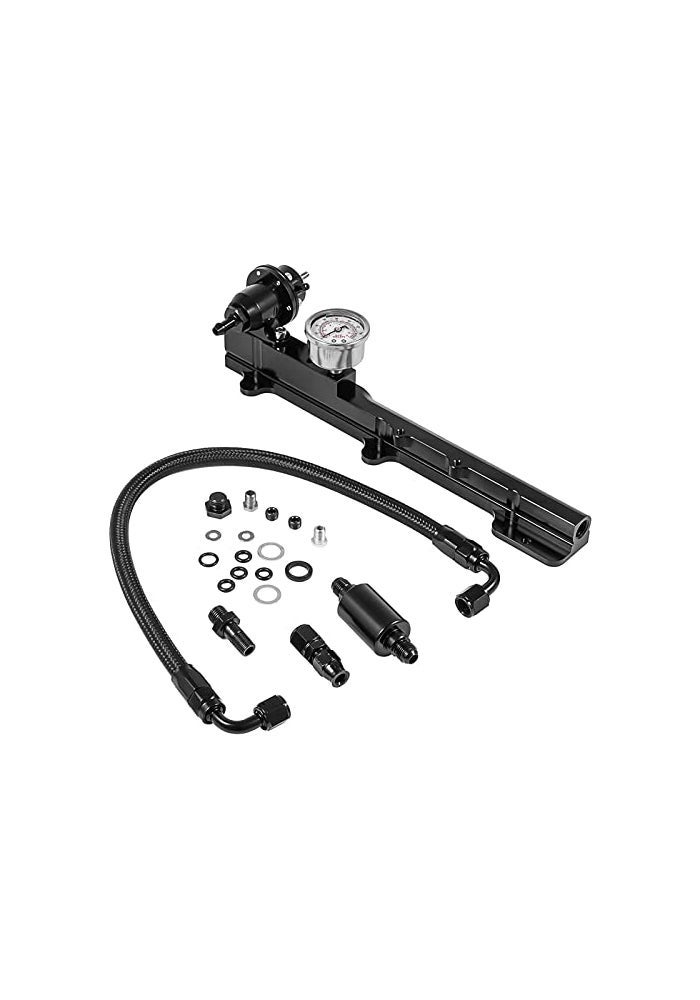 Endxedo HighFlow Fuel Rail Kit with Pressure Regulator Gauge for Honda BSeries Swapped Engines B16 B18 B20 12 Large Fuel Bore Compatible with Civic Integra B16A2 B18C1 B18C5 - Image 1