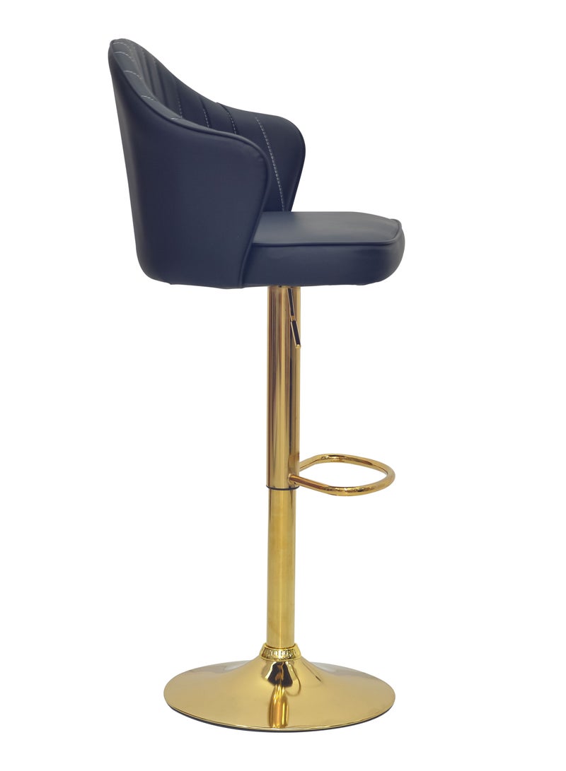Multi Home Furniture Comfortable bar stool MH-355 with Faux Leather and Metal Base Adjustable Bar Chair For kitchen & Bar Counter or cafes, 360 Degree Rotating Seat Black  - Image 3
