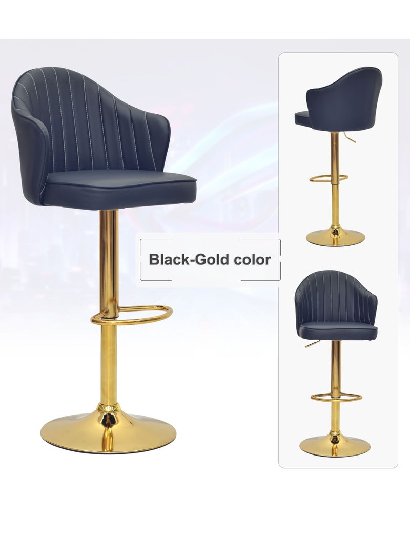Multi Home Furniture Comfortable bar stool MH-355 with Faux Leather and Metal Base Adjustable Bar Chair For kitchen & Bar Counter or cafes, 360 Degree Rotating Seat Black  - Image 5