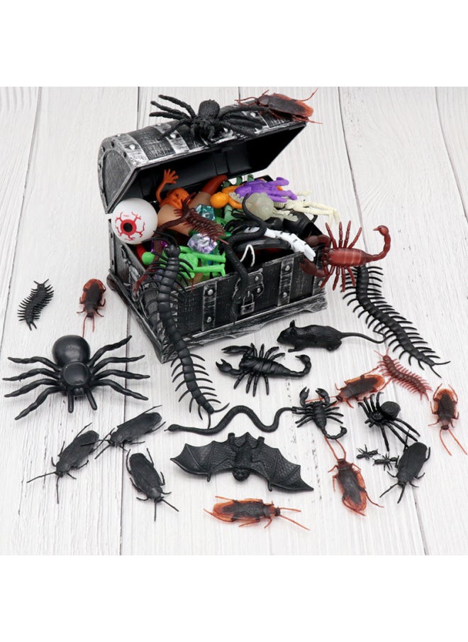 Generic Halloween Trick Toys Chest Box Chest Box Insect Set Dress Up Trick Scary Toys-Color:Style Four (130PCs)  - Image 4